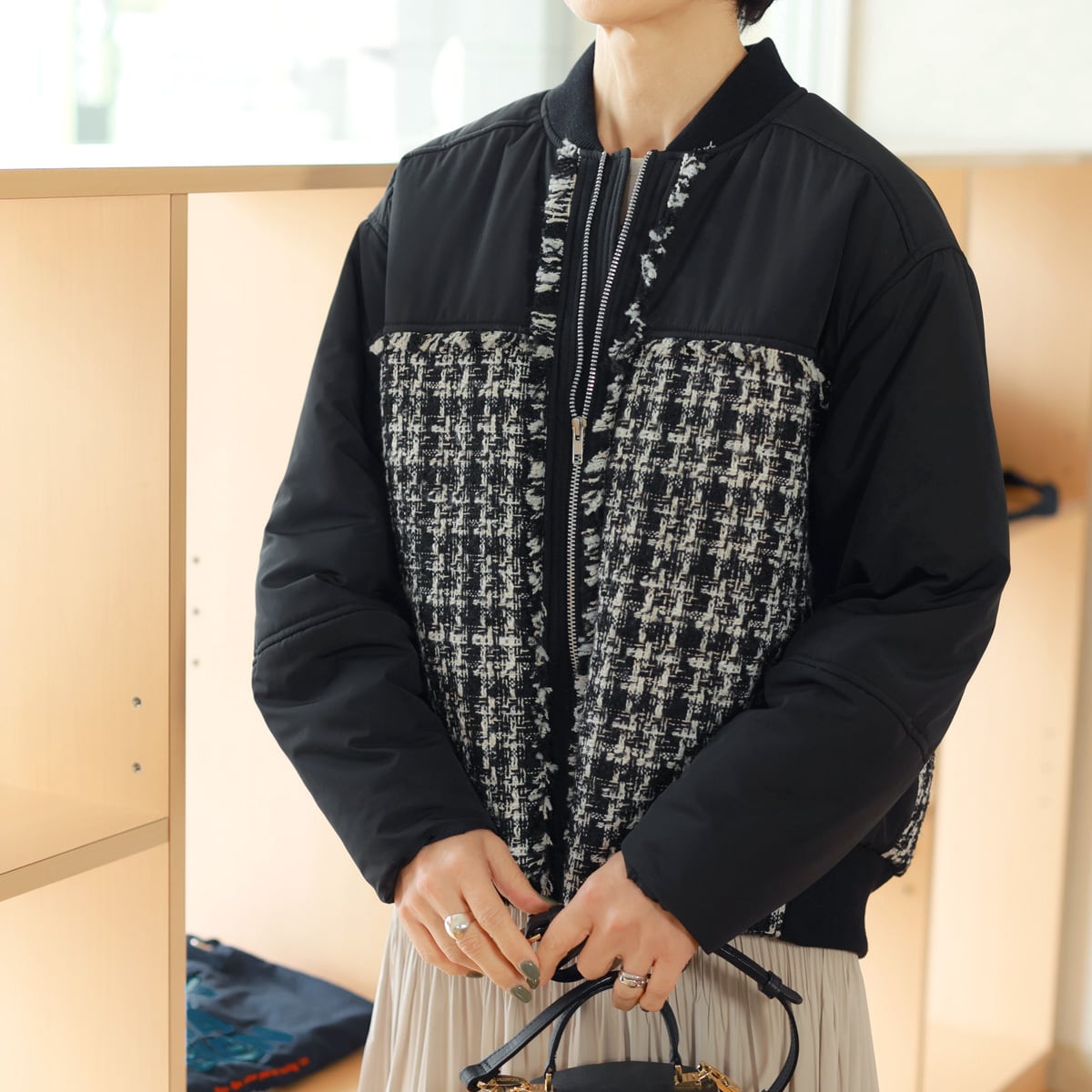 MARECHAL TERRE (マルシャルテル) ツイード切替パディング ブルゾン