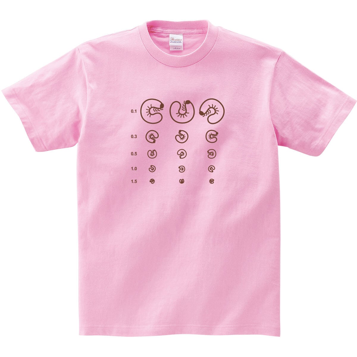 おもしろ 視力検査ができる Tシャツ os01 カブトムシ クワガタ 幼虫 おもしろ tシャツ 昆虫
