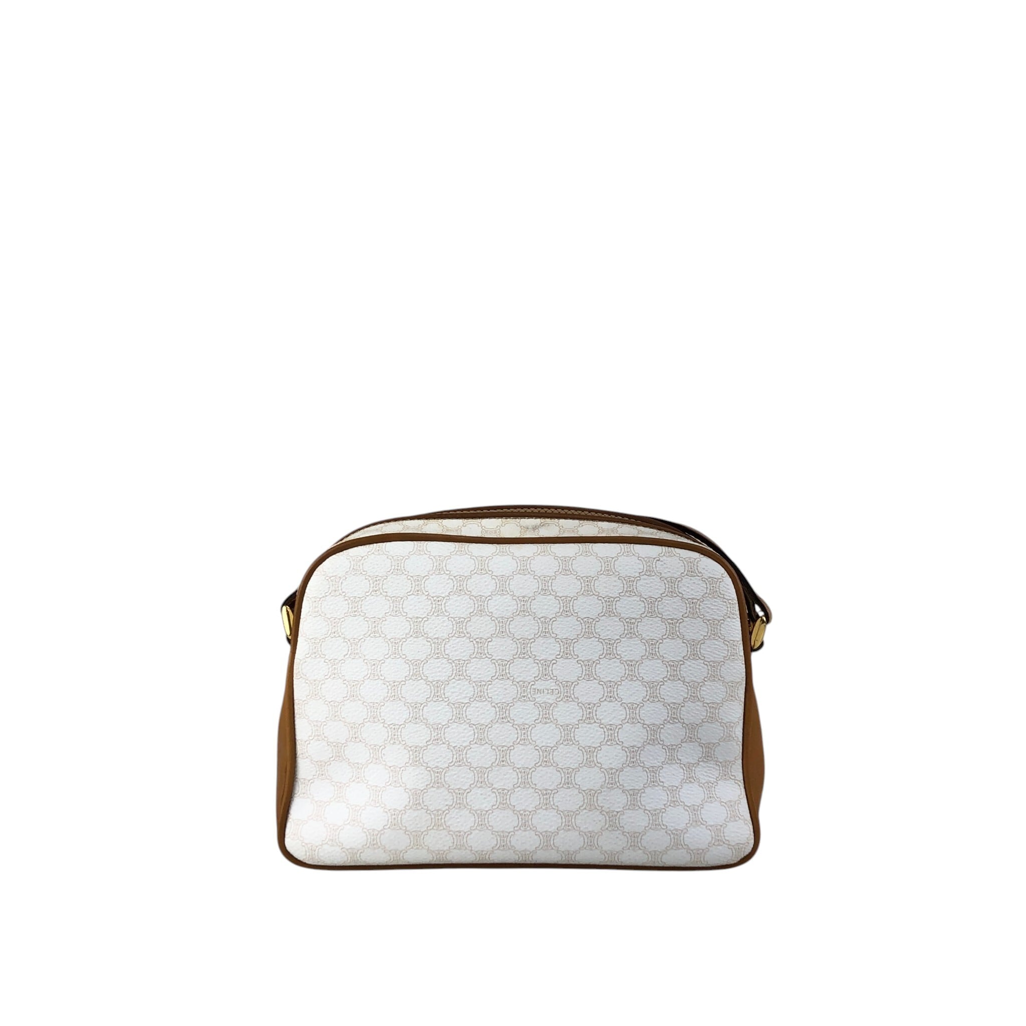 CELINE セリーヌ マカダム ショルダーバッグ ホワイト ホースビット