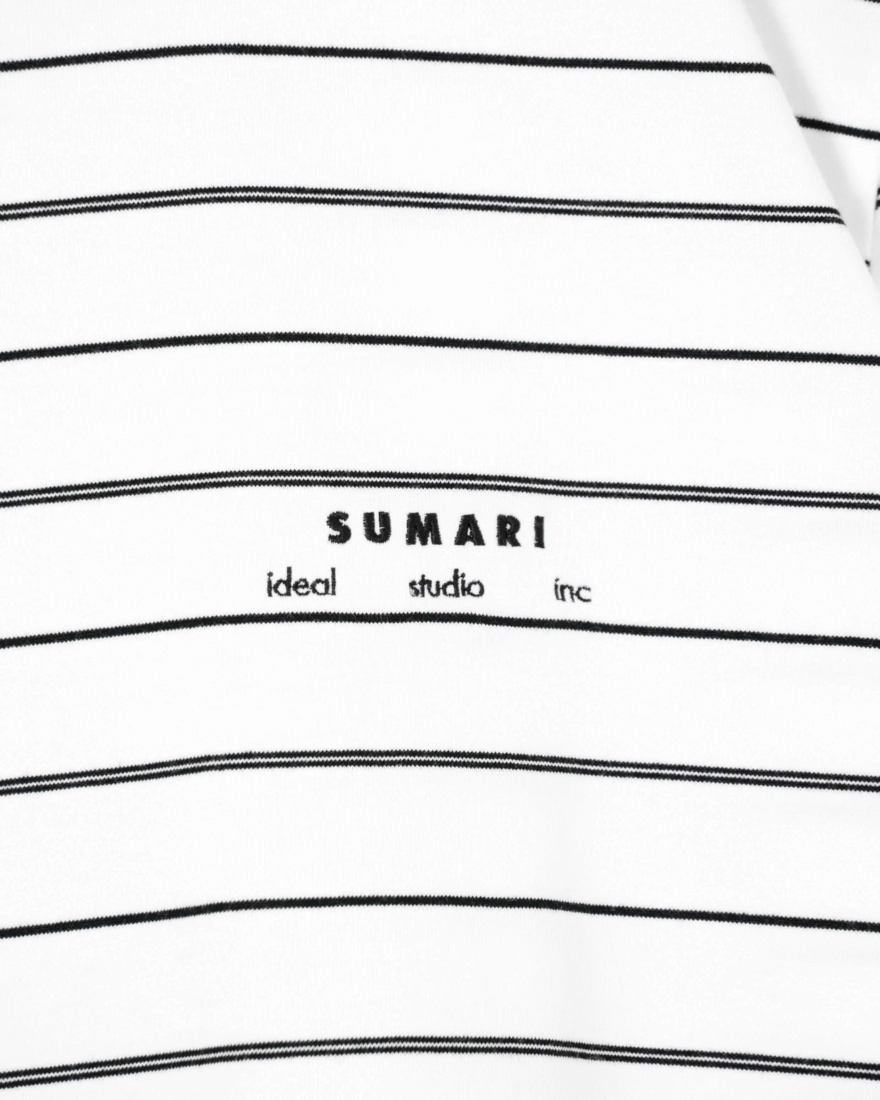 SUMARI HEMCODE OG MULTI BORDER T-SHIRT WHITE | nua