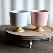 MUMCA 丸谷牧子 作 脚付ゴブレット 大 金彩 ピンク Goblet Pink  (1 個)/ 2104400000610 Pink Goblet with Gold Foot