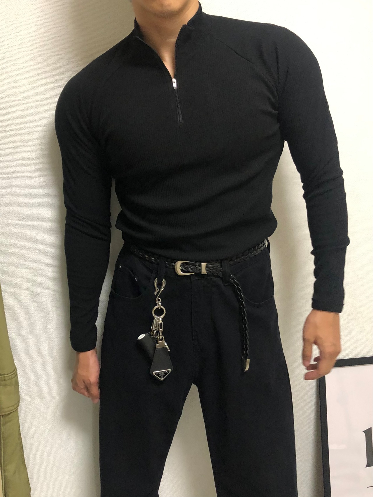 【MuscleFit】Ribbed Raglan Long Zip-Up T-Shirts (2color) - 8