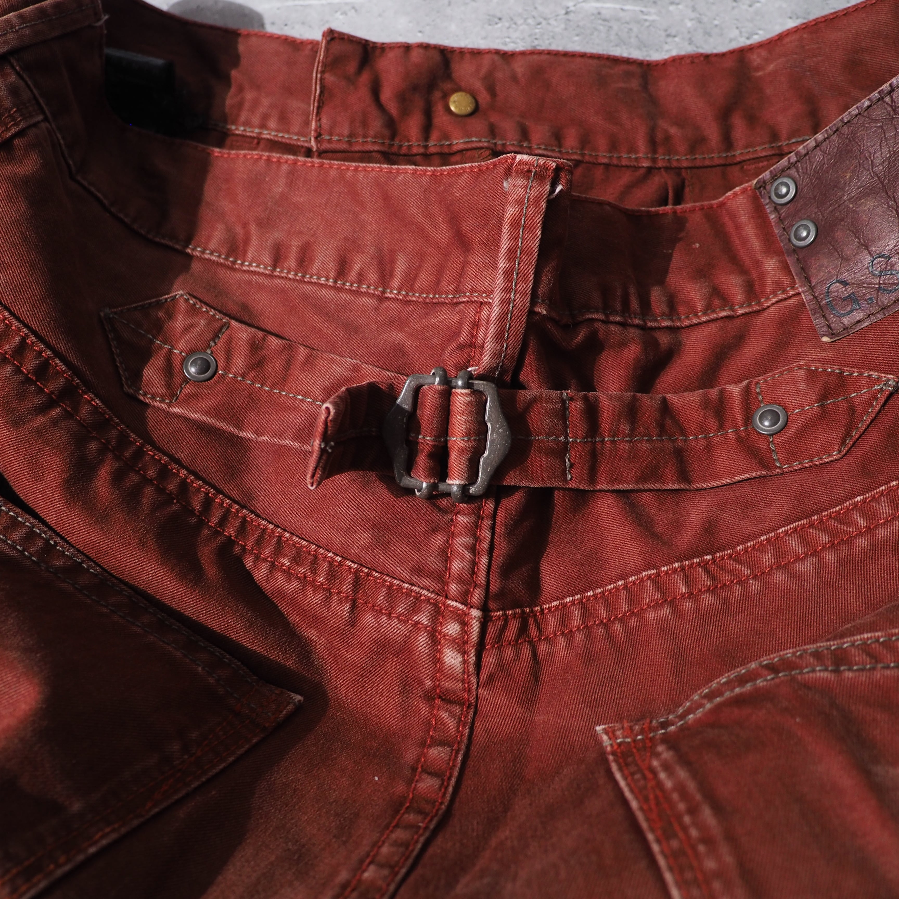 2000s ” G-STAR RAW ” Deep reddish brown dyeing cotton straight pants