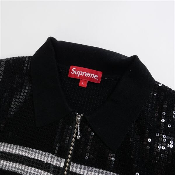 Size【L】 SUPREME シュプリーム 23SS Sequin Stripe Zip Polo