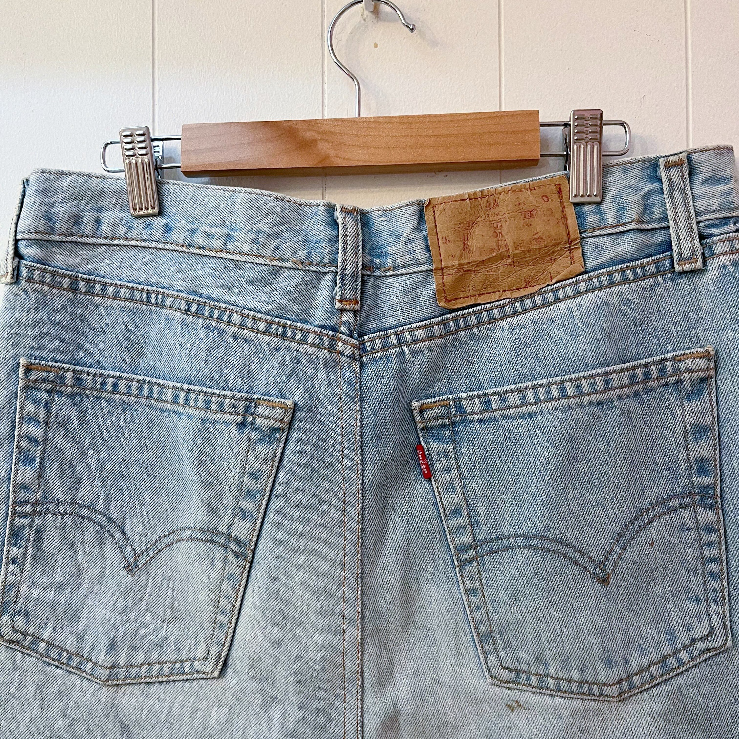 cat printed denim skirt
