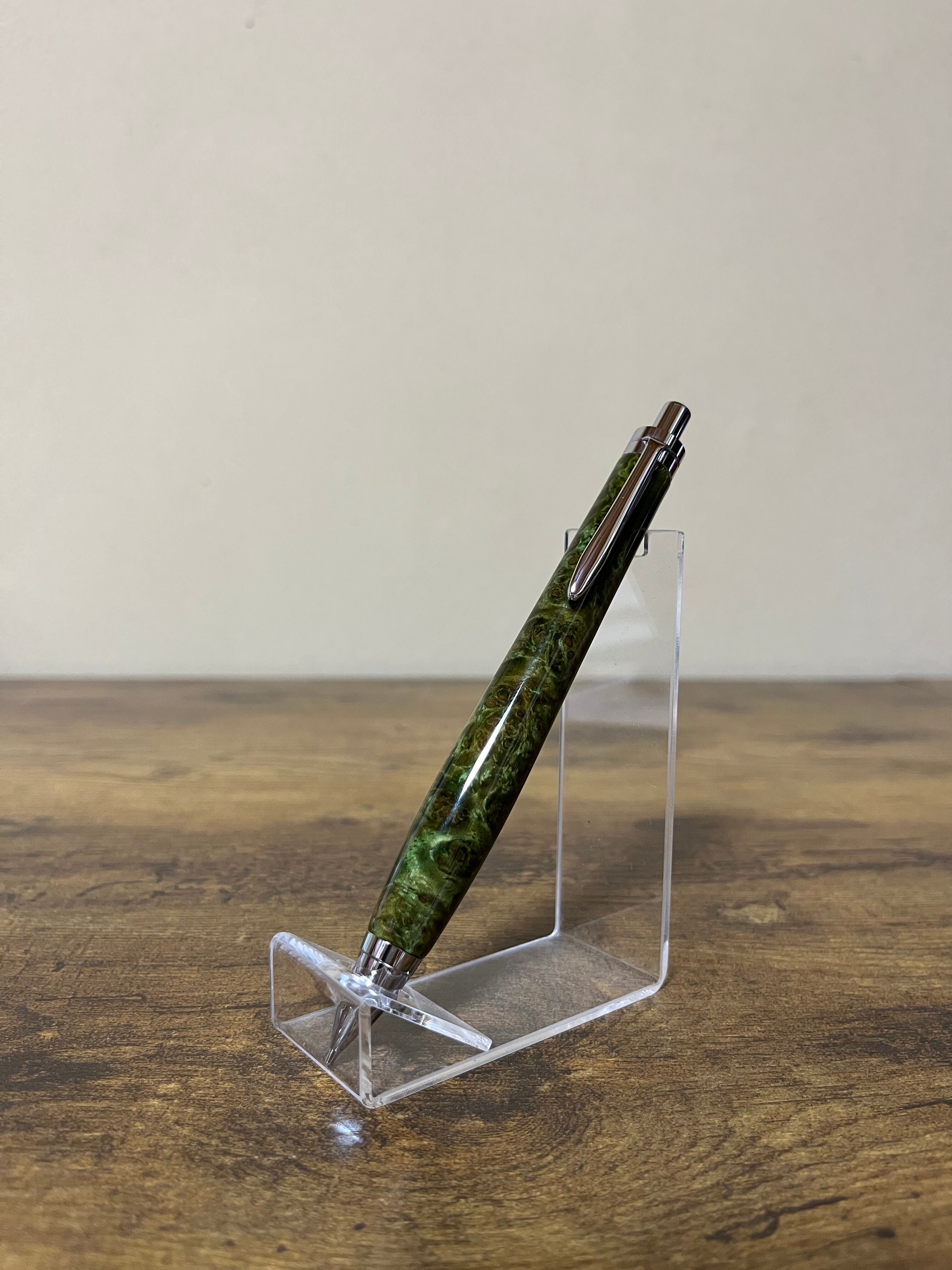 本花梨瘤 スタビライズドウッド 緑 ボールペン | gomura