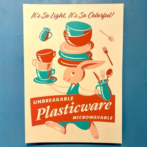 【aya(OCTOPUS CARGO)】シルクスクリーンイラスト「PLASTICWARE」
