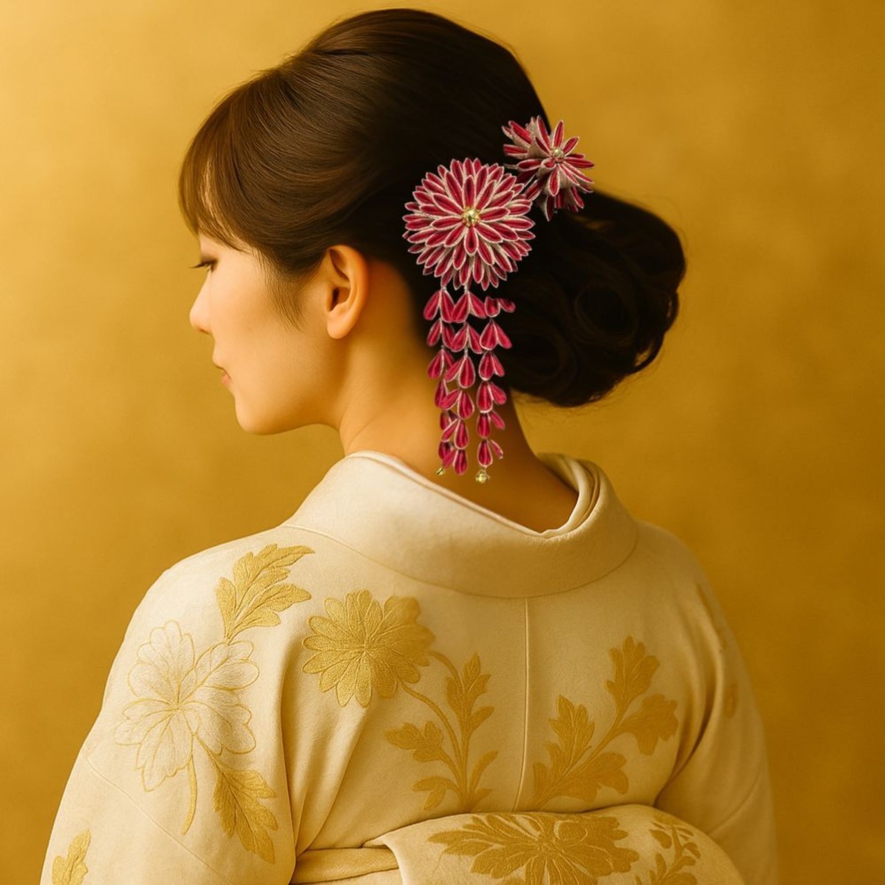 白紅輝（しろべにきらり）｜紅白金が彩る、和装映えする上品髪飾りセット 成人式・卒業式・結婚式に（S050）・画像12