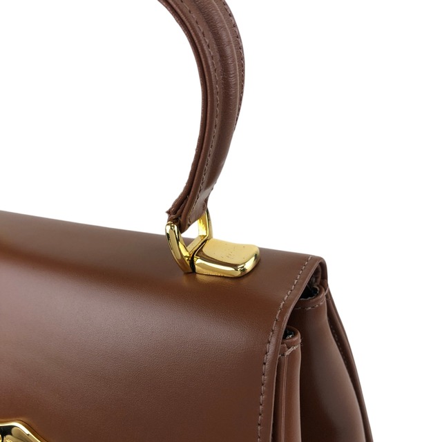 BURBERRY バーバリー ハンドバッグ ブラウン フロントロック レザー トップハンドル vintage ヴィンテージ オールド 8sk6uz
