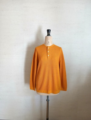 【KEIICHILO】地球にやさしい♡ワッフル編ヘンリーネックプルオーバー　イエロー