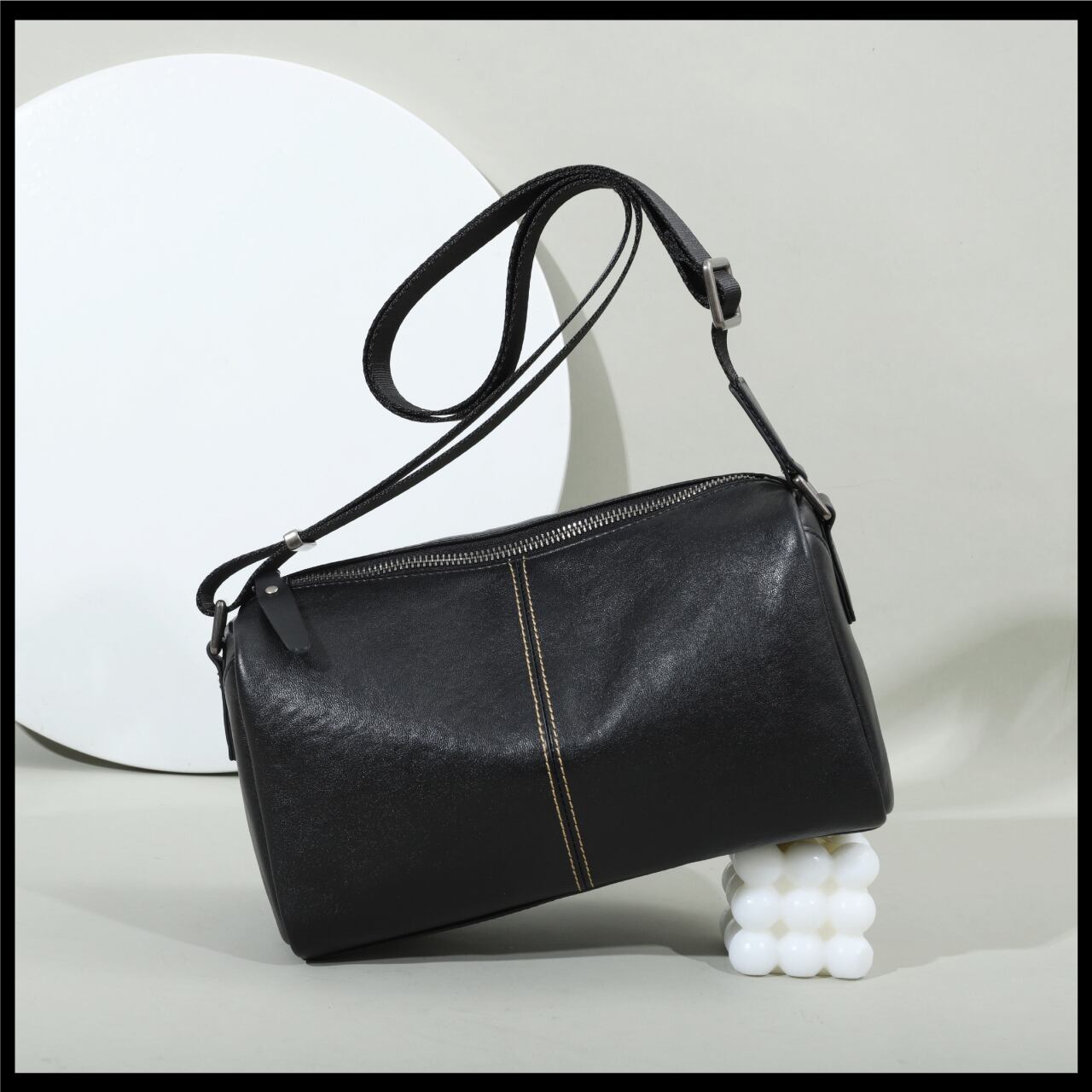 BASIC AGAIN 802 ショルダーバッグ メンズ 本革 牛革 ボックス型