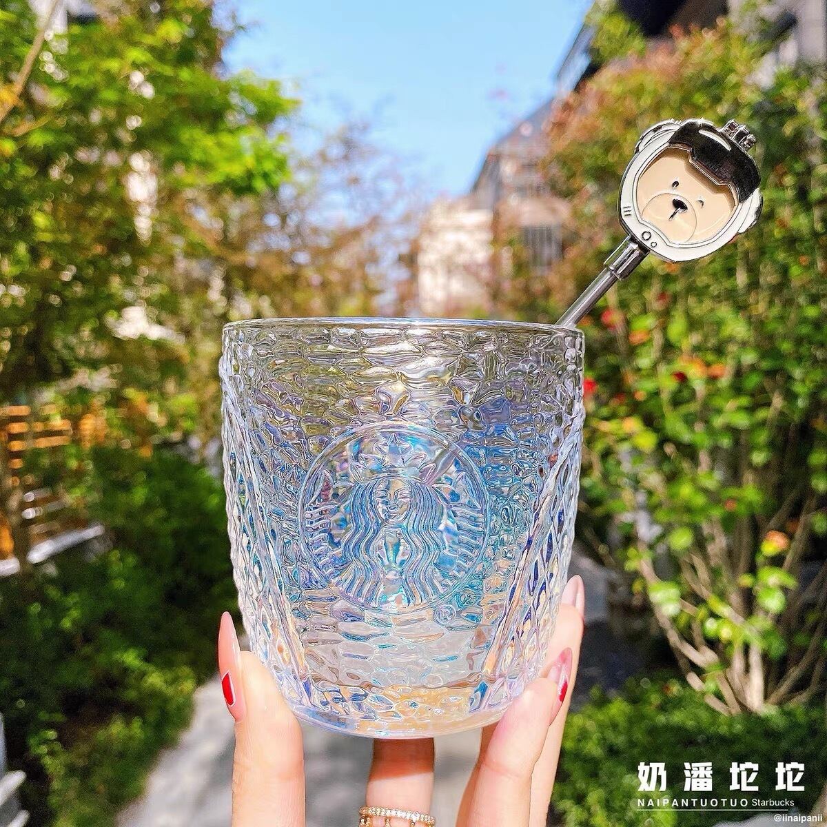 マドラー付き！ベアリスタ ガラス グラス マグカップ タンブラー 台湾