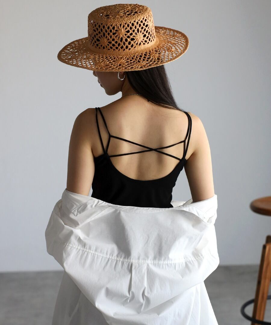 カップ付きバッククロスキャミソール