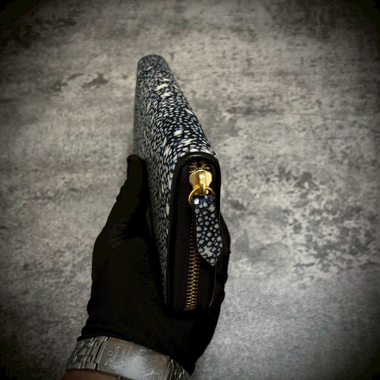 スタースティングレイ 長財布 エイ革 一枚革 ガルーシャ