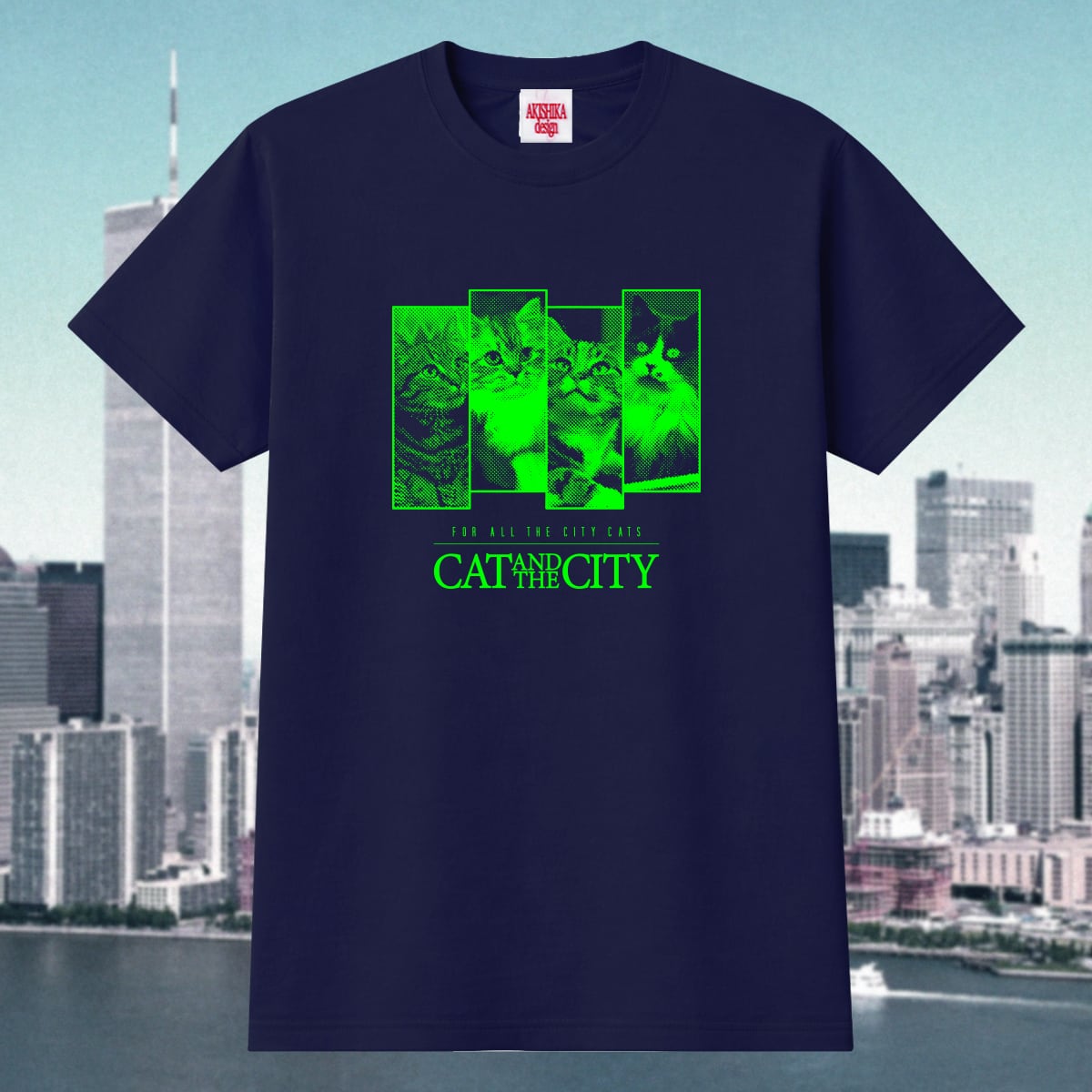 akt_0131] CAT AND THE CITY T-SHIRTS / 2COLOR ※注意事項あり