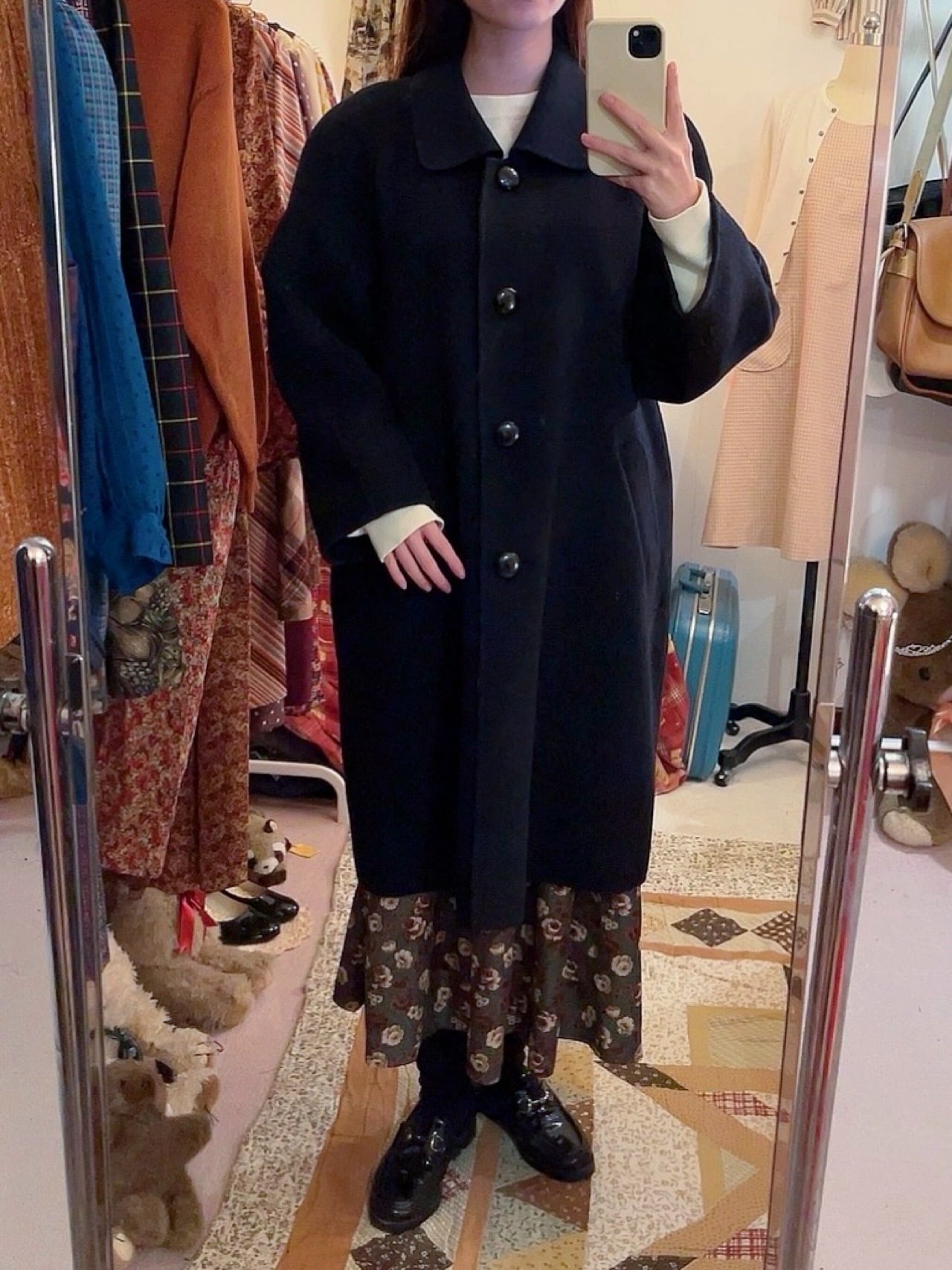 black lambs wool coat