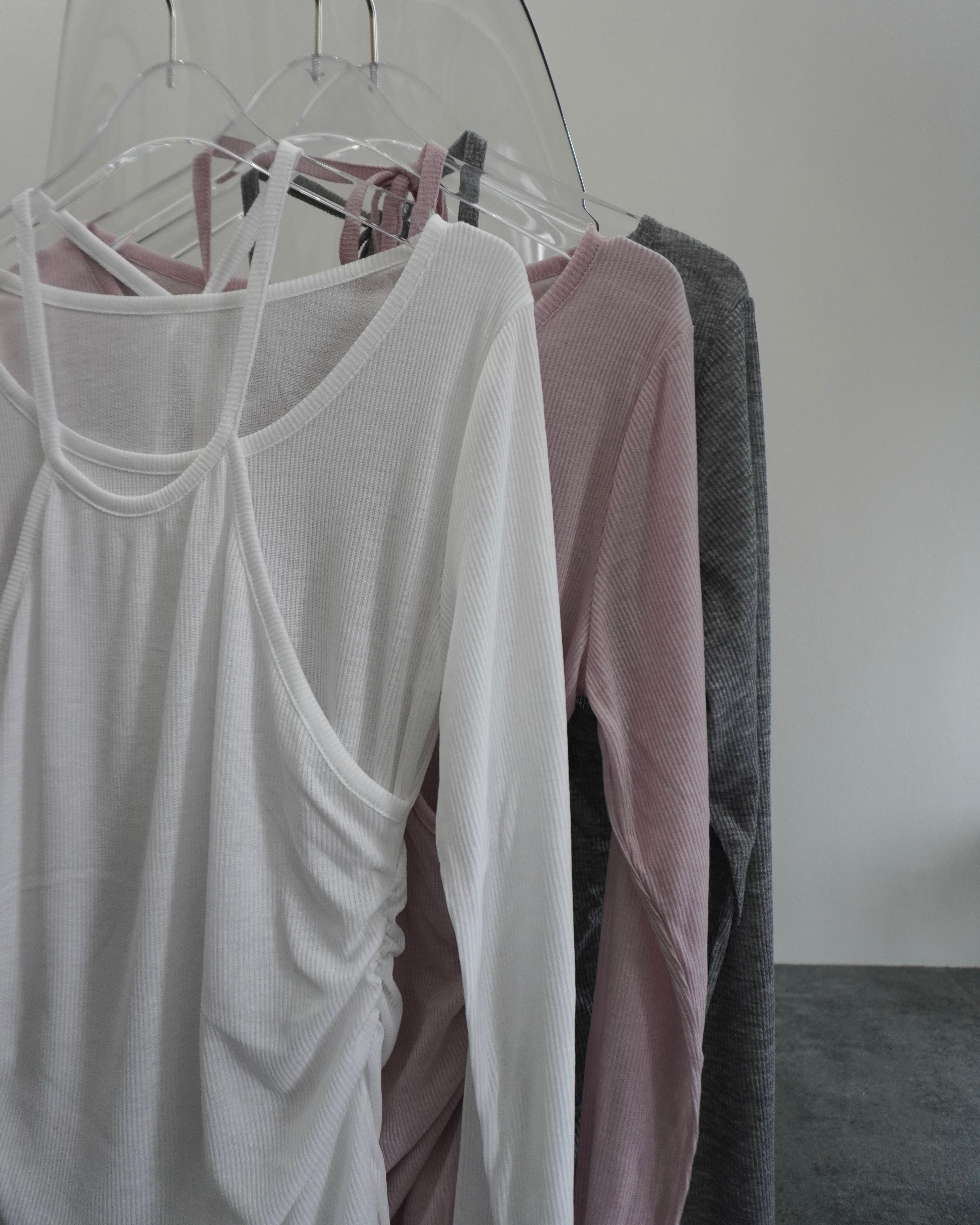 【新作アイテム送料無料】 halter neck sheer ribbed top