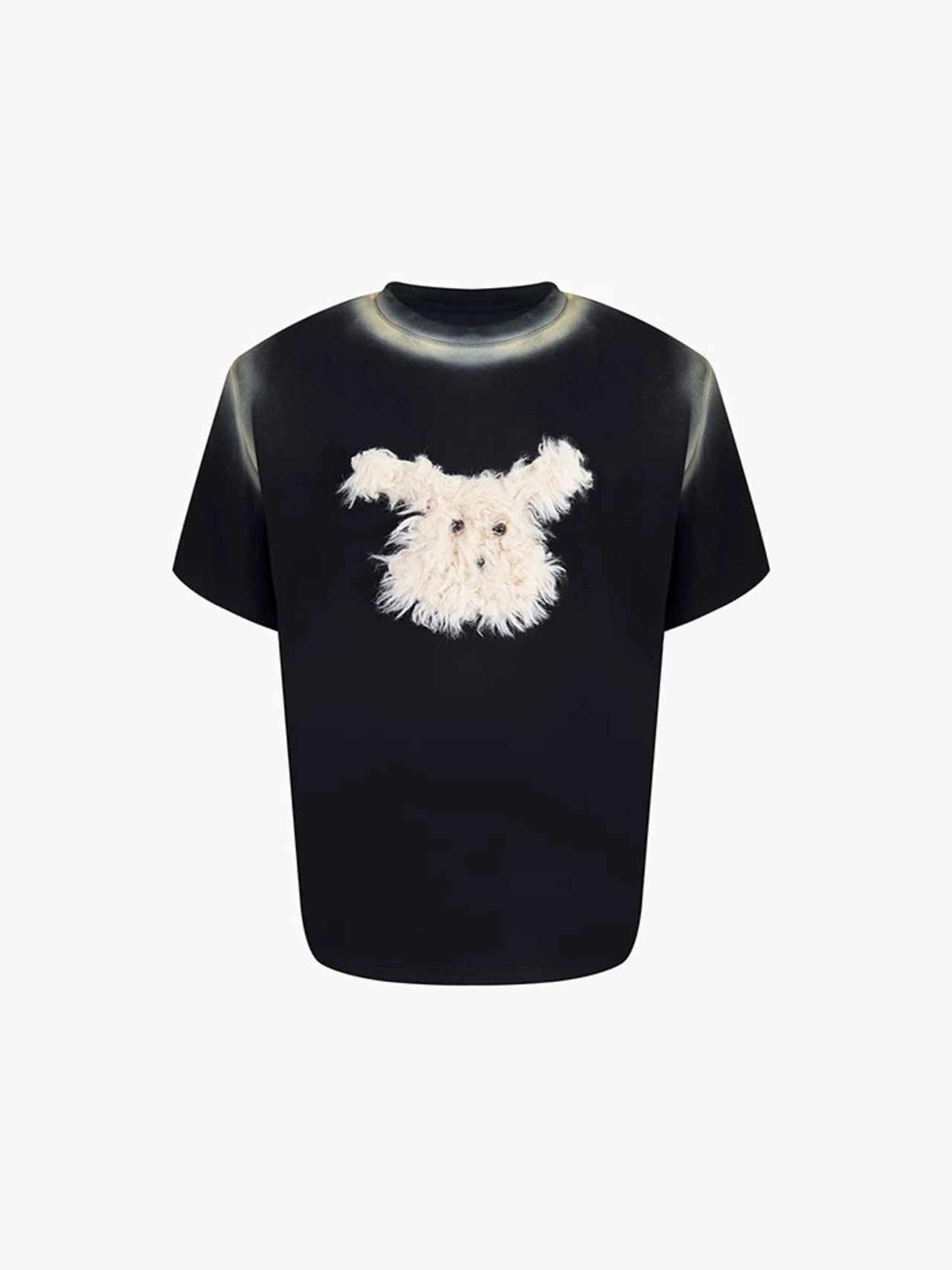 STARTEXCEEDEND タイダイ切替デザイン ドッグプリント 半袖Tシャツ | exzp