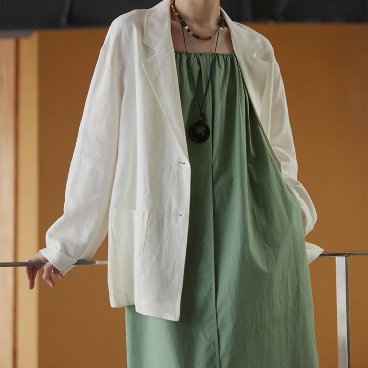 linen tailored jacket T0539