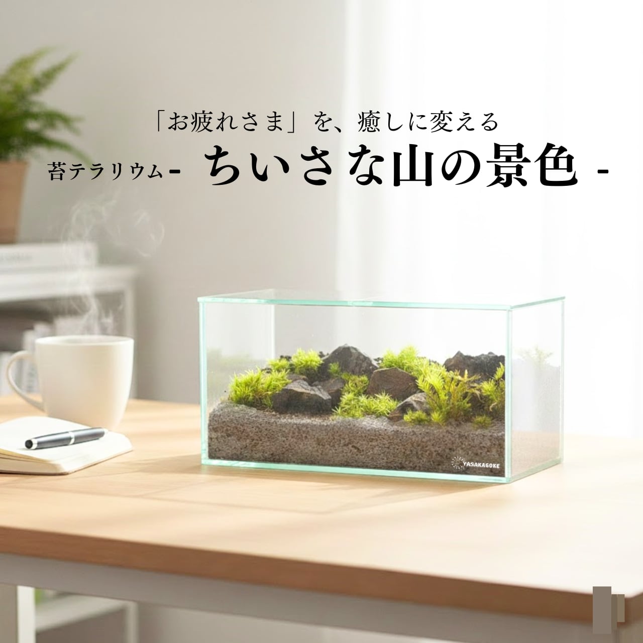 「お疲れ様」を、癒しに変える。 苔テラリウム 【 ちいさな山の景色 】 No.103 一点もの