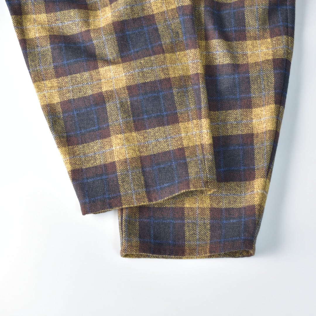 ina イナ ツィーディーコットン・フロントタックパンツ・ブラウンチェック【送料無料】