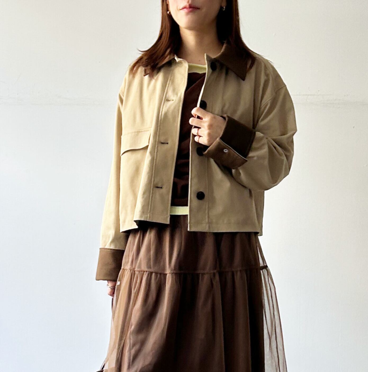 ナンバーミーTOKYO"TWILL SHORT MILITARY JACLET"BEIGE