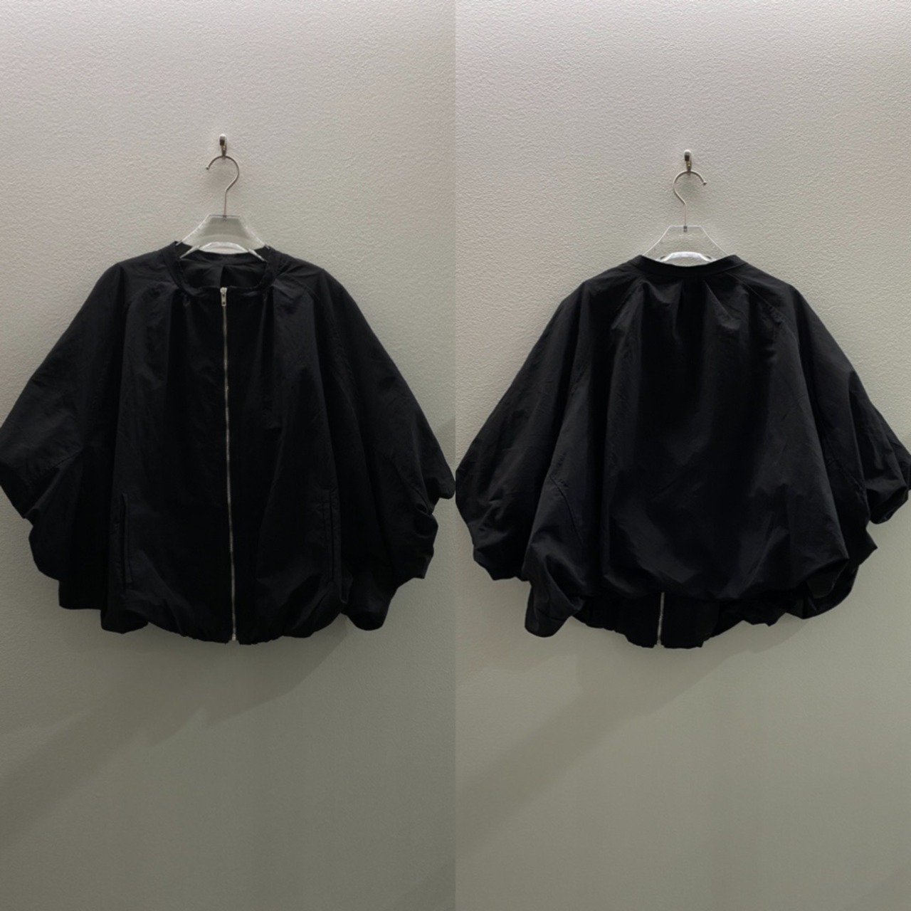 【受注予約:11月下旬入荷予定】バルーンシルエットジップBZ/ブラック