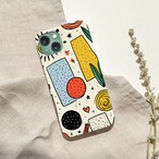 受注生産 iPhoneケース 赤丸と点描のZINEコラージュ｜ZINE風 ZINE017B