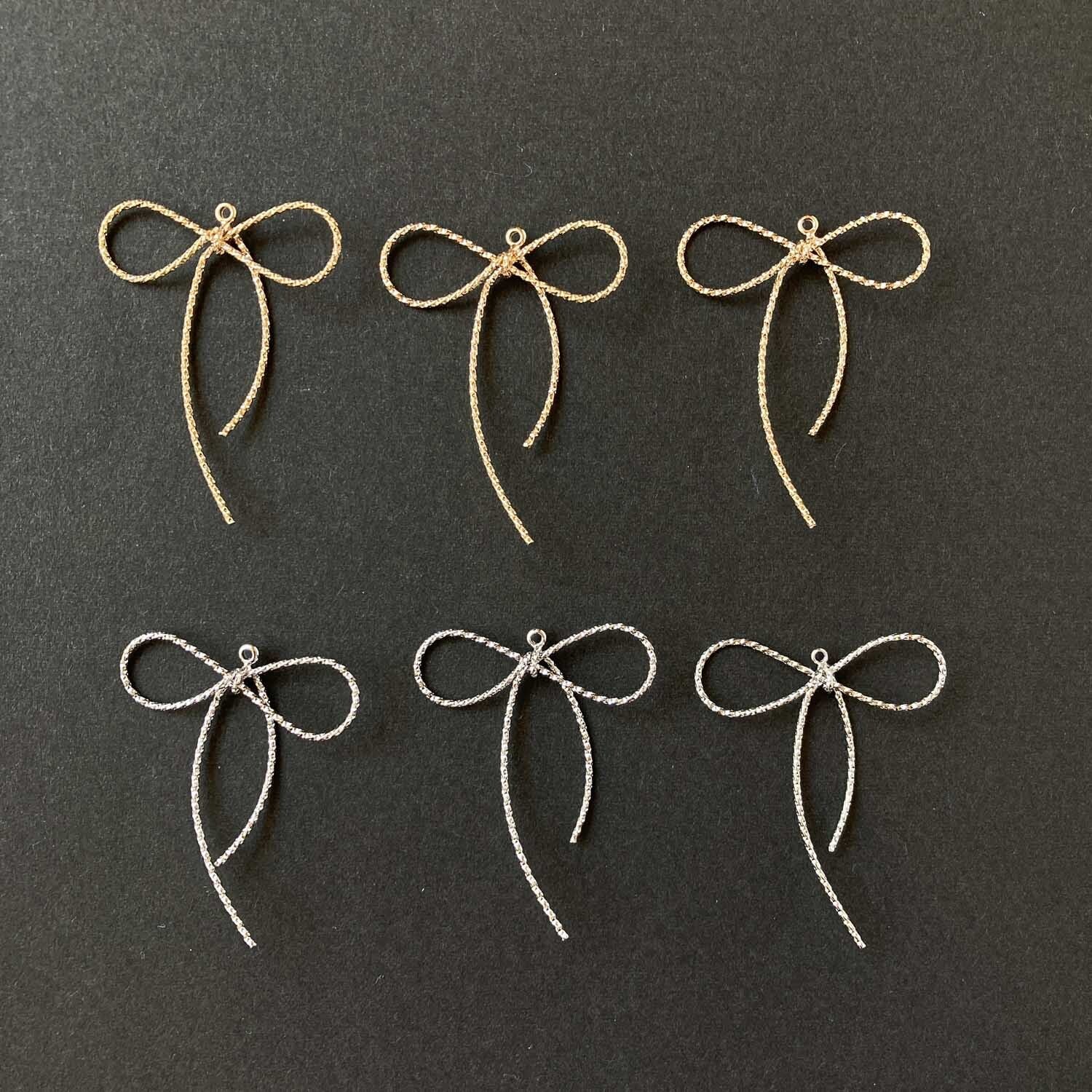 華奢ワイヤーキラキラリボンチャーム | Dua-アクセサリーパーツショップ