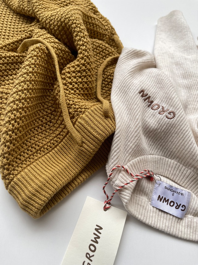《即納》GROWN/ Organic Open Knit Pants-Mustard