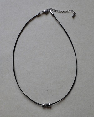 nylon cord necklace:silver