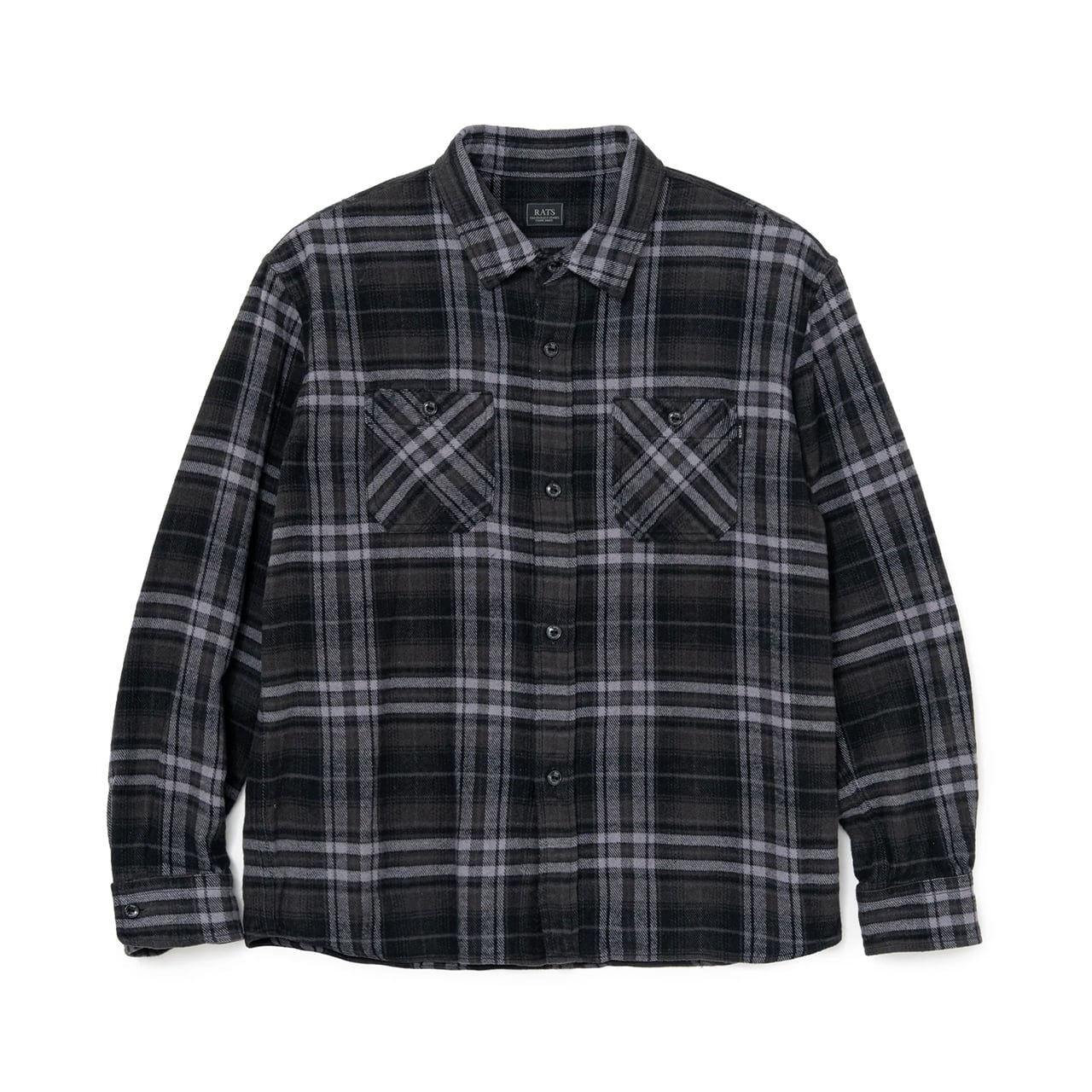 タータンチェックシャツ / RATS(ラッツ) / TARTAN FLANNEL CHECK SHIRT(BLACK×CHARCOAL CHECK)(26'RS-0906)
