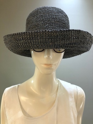 Sans Arcidet (サンアルシデ）FANNY HAT Col.Jeans(BlueGrey) ラフィア定番人気の帽子　マダガスカル製