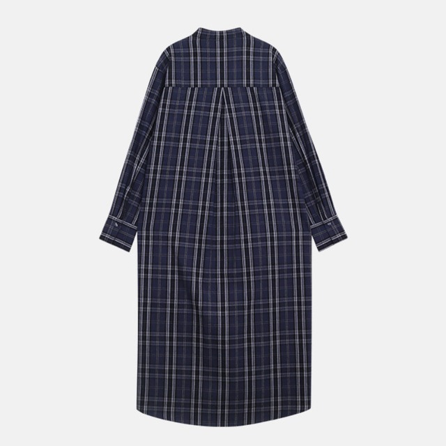 frill check shirt one-piece　J00459