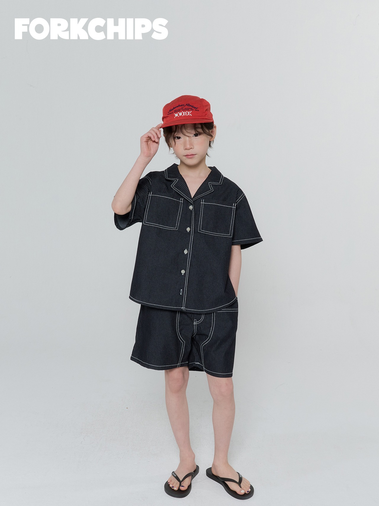 [FORKCHIPS] 넘버스티치셔츠 (JS/JM/JL/JXL) / [포크칩스] 넘버스티치셔츠 (JS/JM/JL/JXL)