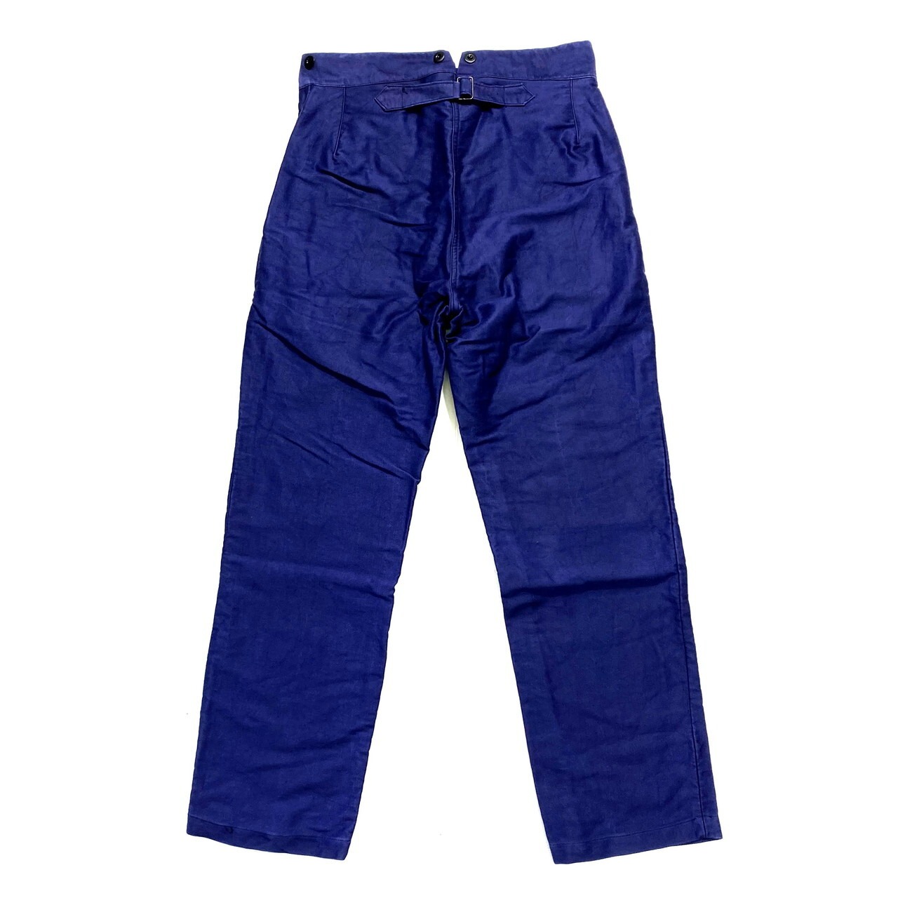 50年代 ブルー モールスキン フロントホック フレンチワークパンツ 