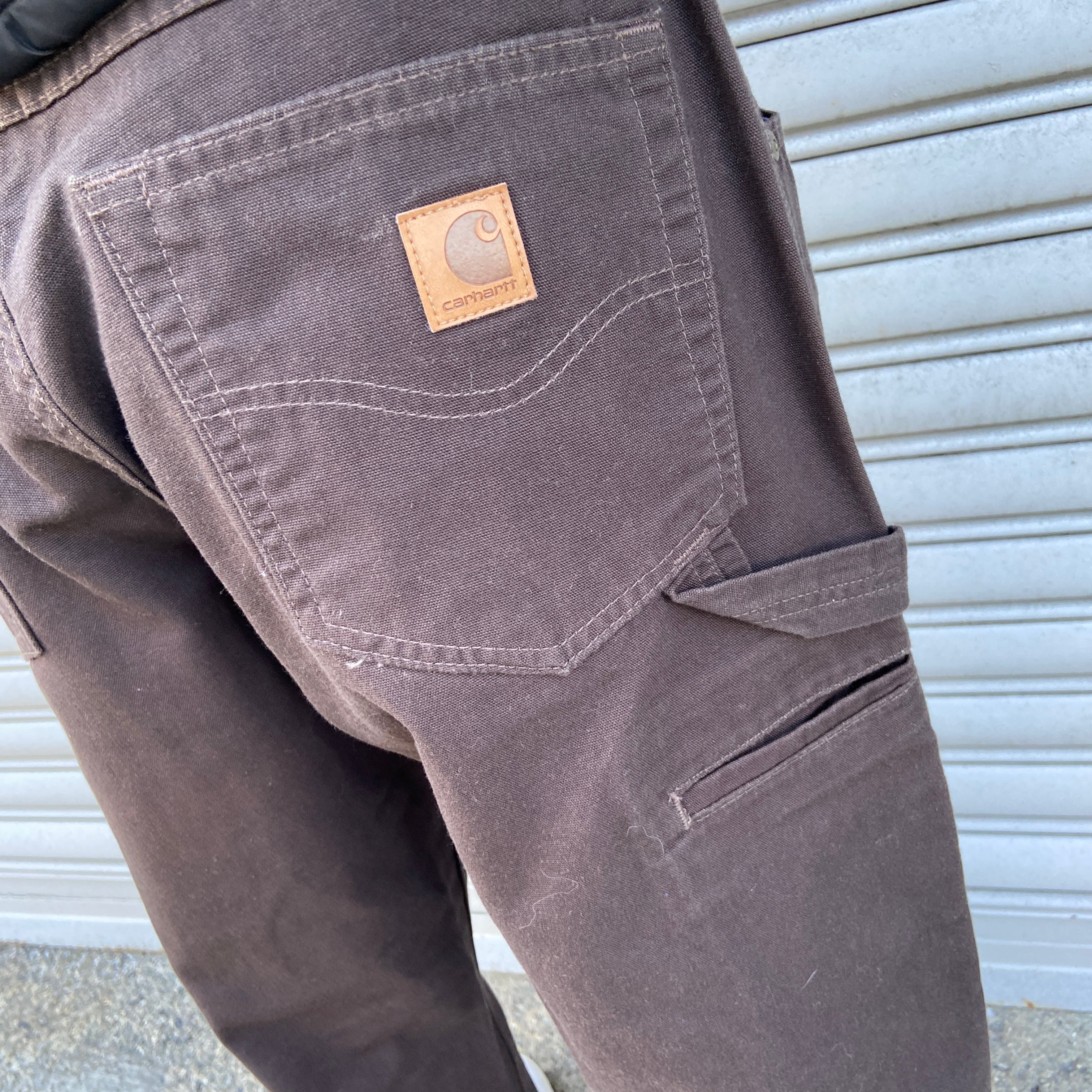 TH186【US輸入】Carhartt　ワークパンツ【メンズ42】ブラウン系