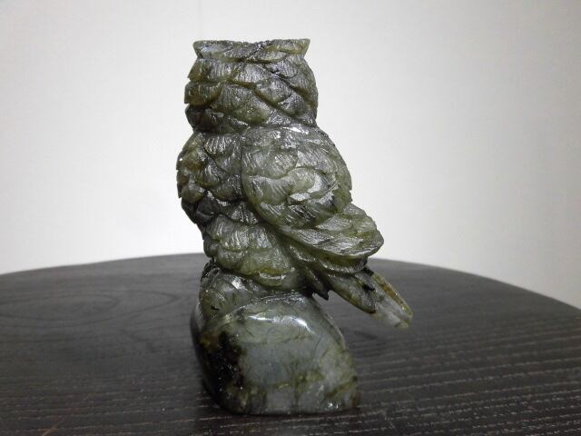 福を呼ぶ【送料無料】【高品質】ラブラドライトふくろう　no.3