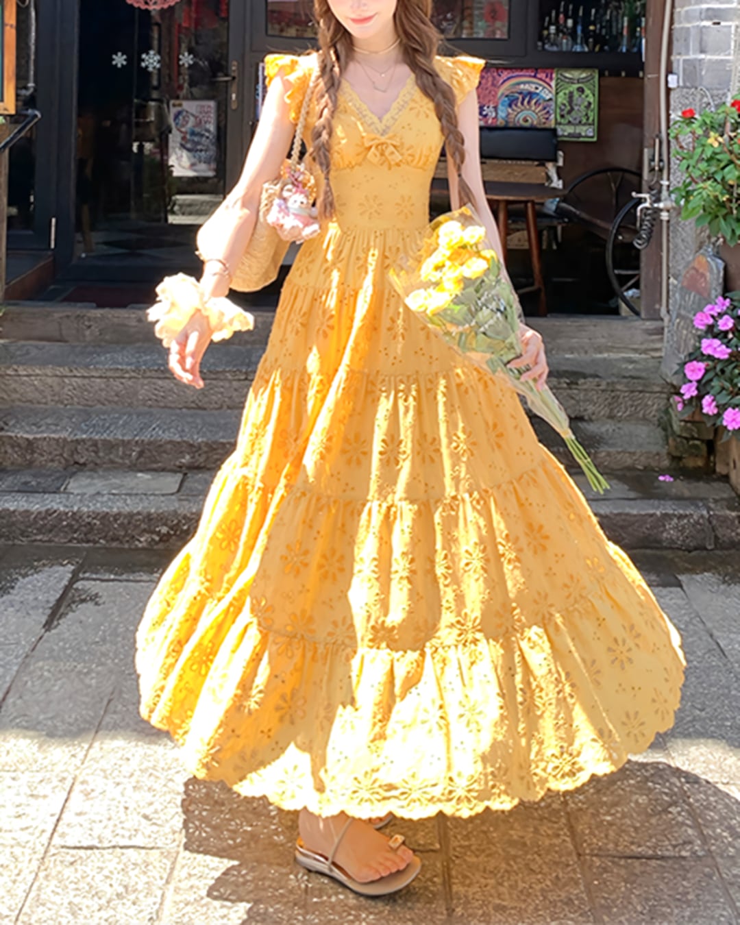 ビタミンコットンフラワーワンピース 2506085