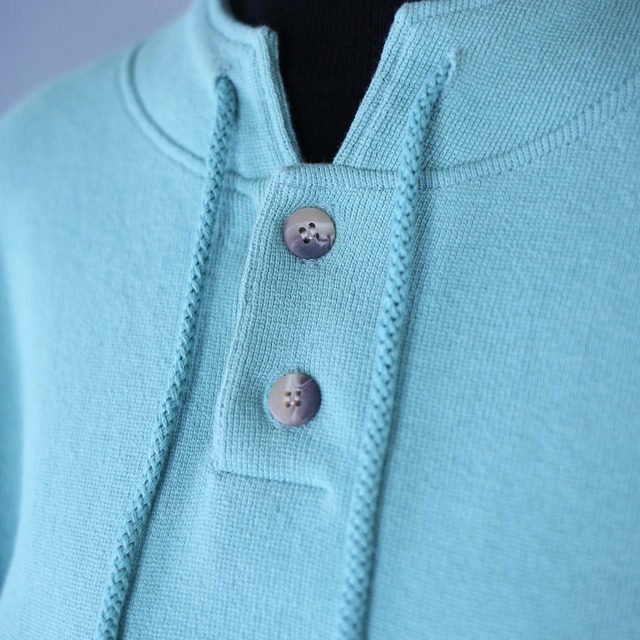 "刺繍" tiffany blue good coloring design over silhouette henry-neck sweat pullover