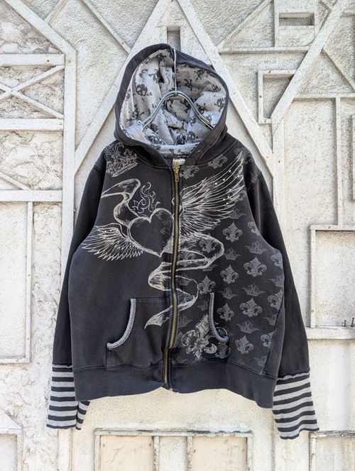 "Y2K" design zip up hoodie