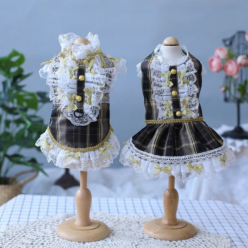 大型犬もOK おそろいで着られる♪チェックのドレス