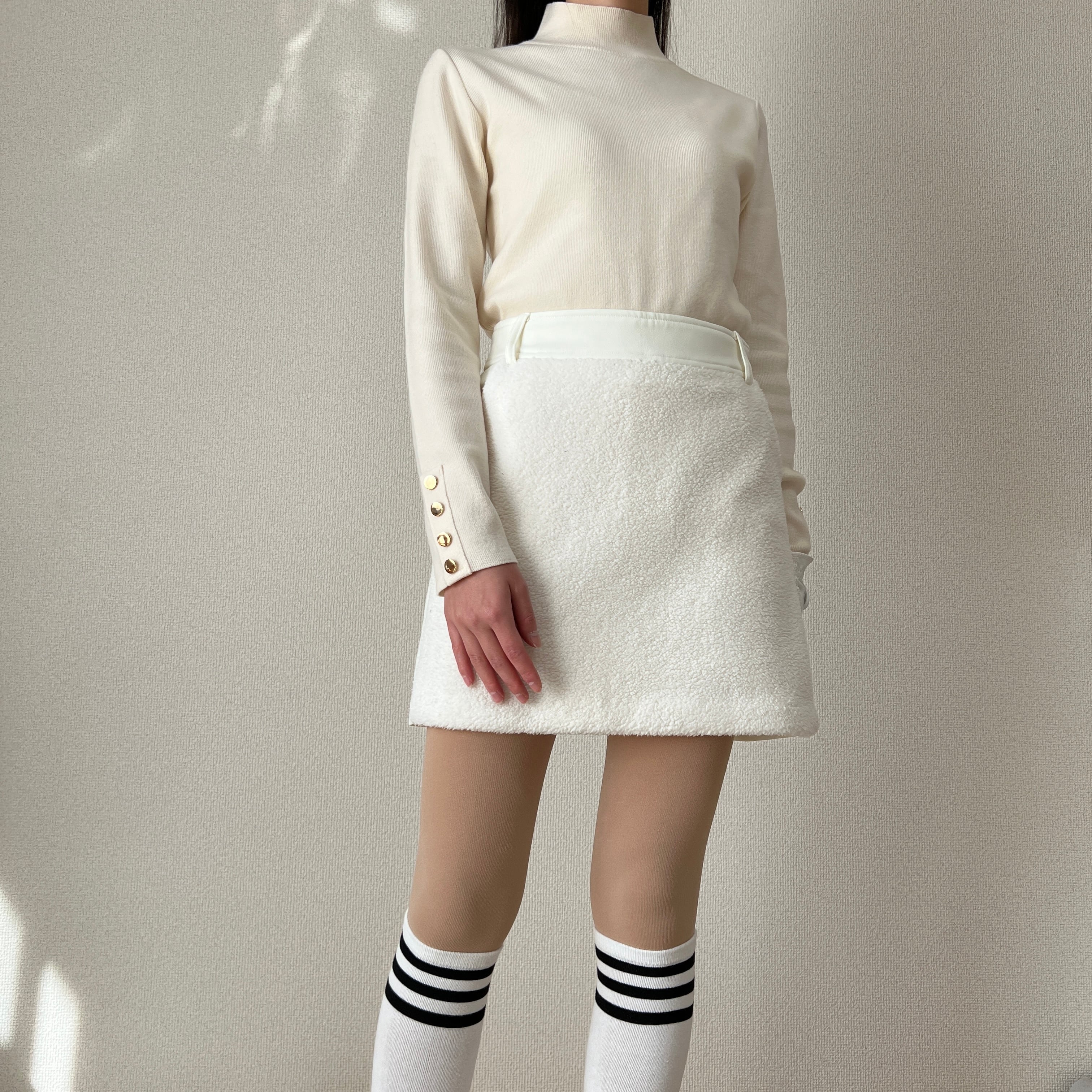 バックプリーツ フリーススカート(2color) | R.E.M GOLF｜韓国ゴルフ