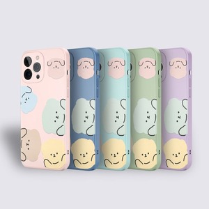 iPhoneケース ブルー ライトブルー ホワイト パープル グリーン ピンク 可愛い イラスト 保護ケース iPhone14 iPhone 13 iPhone 12 iPhone 11