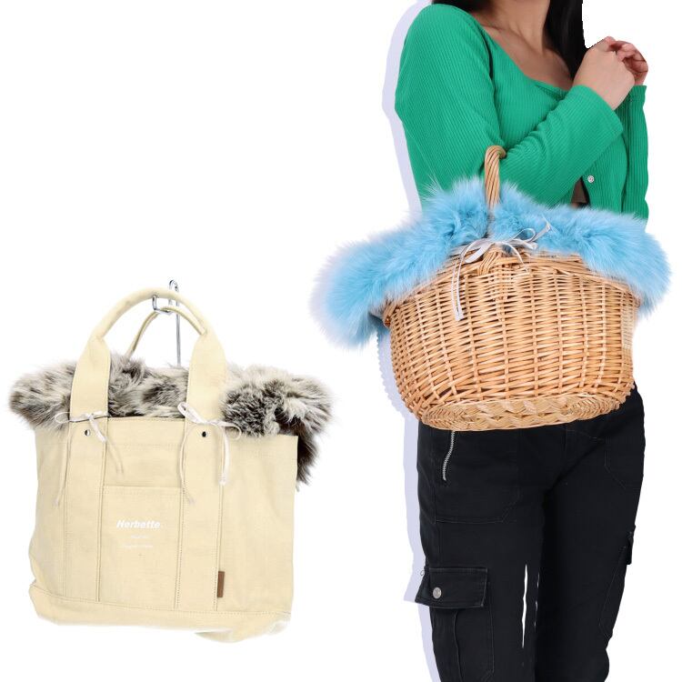 バッグ カバー 大 フォックス ファー 飾り パーツ ※カバーのみ商品です