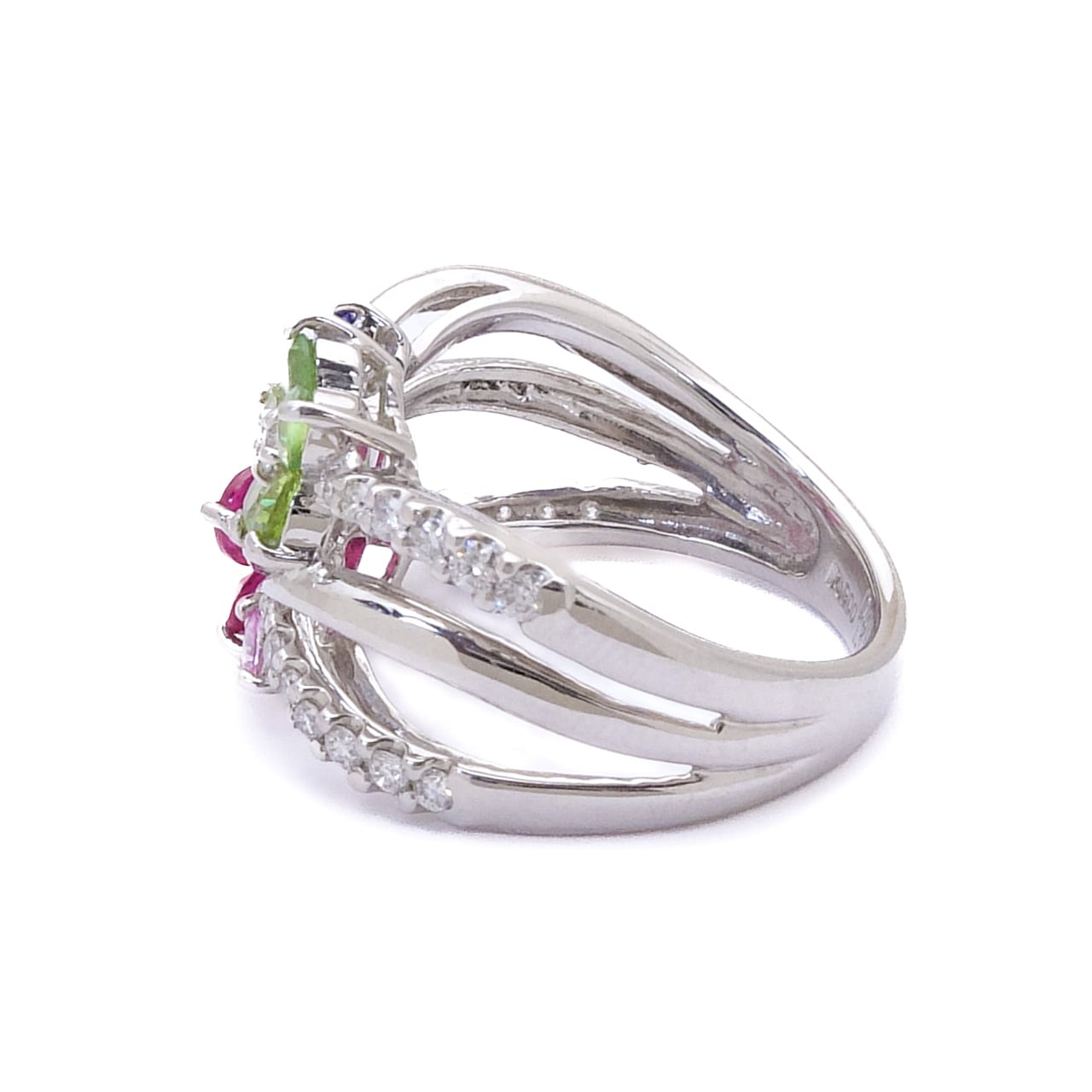天然ダイヤモンド0.12ct×ルビー0.48ct 指輪 K18 デザインリング 【公式 
