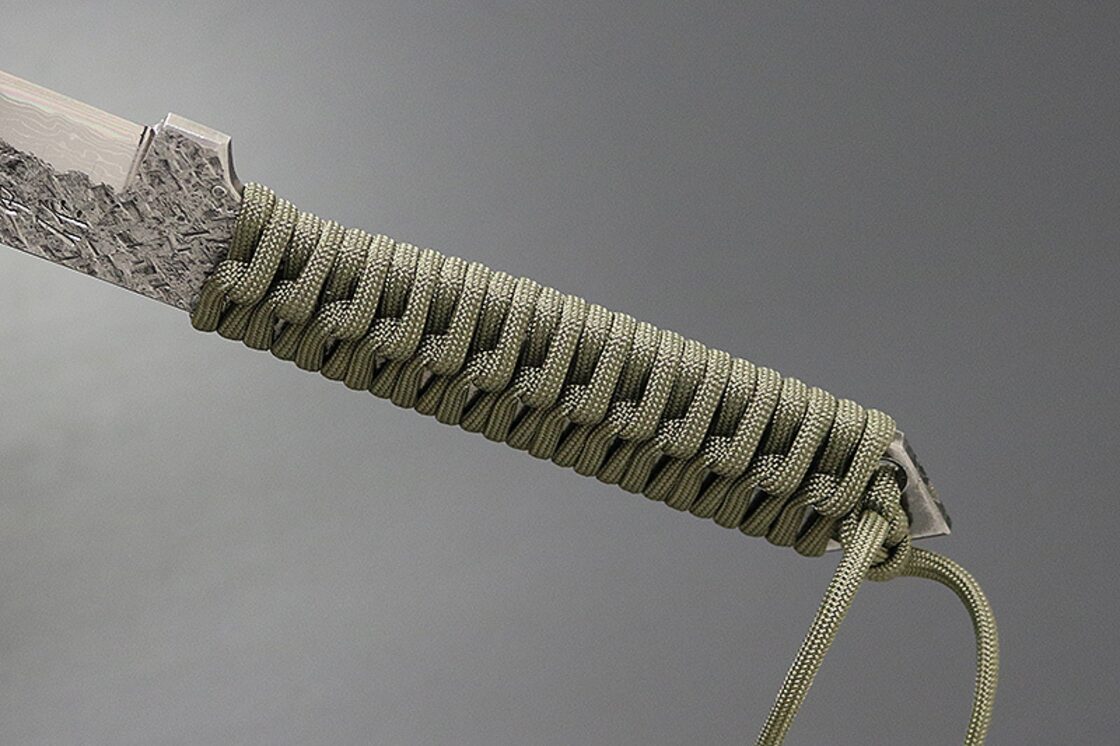 KB-254 関兼常 烏 Karasu 黒打細工刀 青紙ダマスカス 125mm アウトドア 
