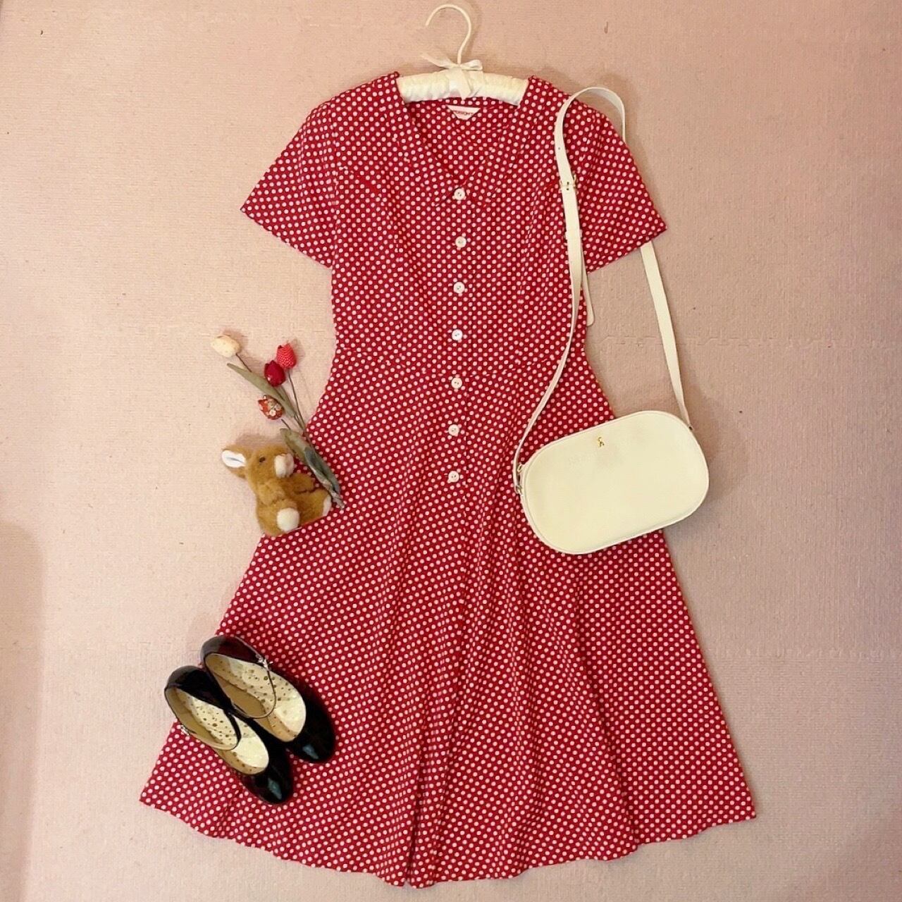 red dot front button one-piece