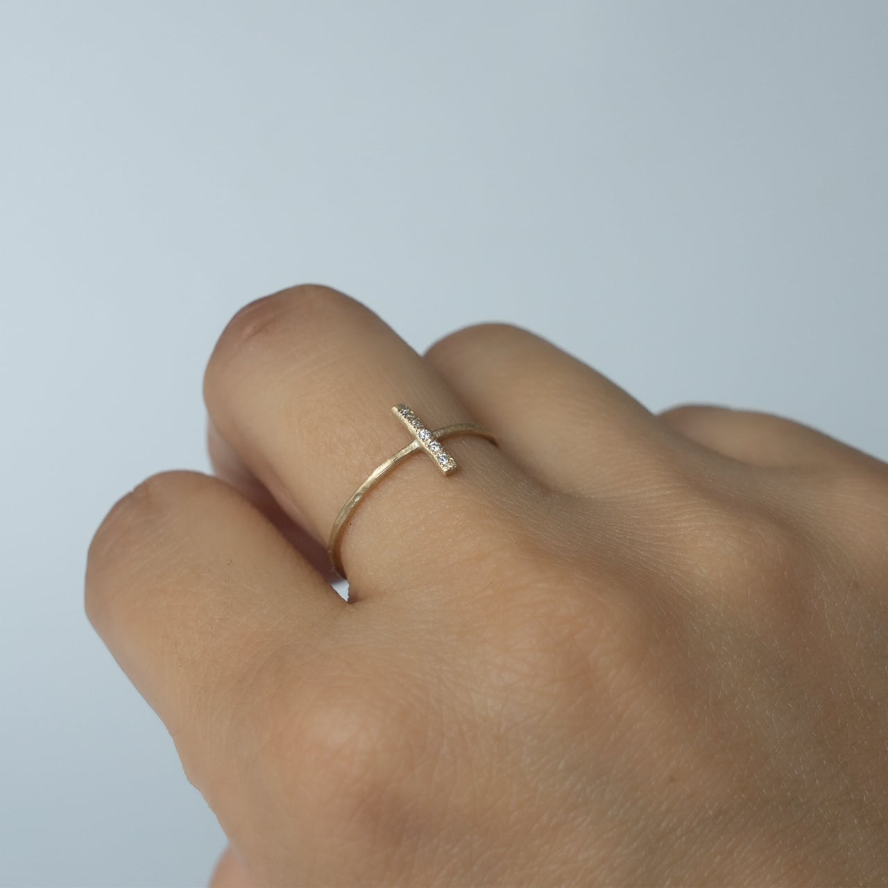 Rock Bar Cross Ring S K10 | Kumiko Taya jewelry