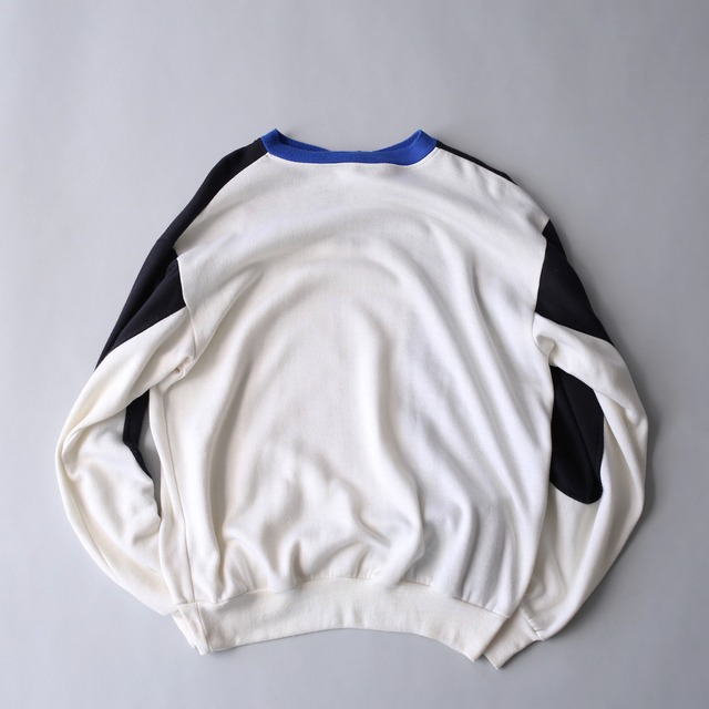 switching  color half-zip sweat pullover